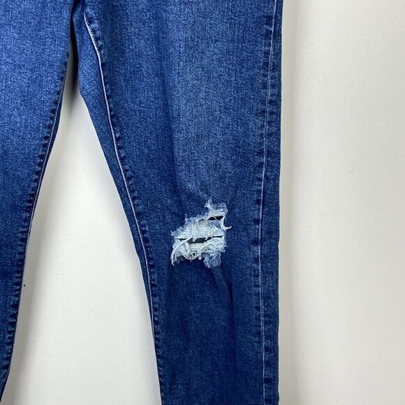 Levi's Jeans Womens 32 Wedgie Straight High Rise Distressed Crop Button Raw Hem - Picture 3 of 12